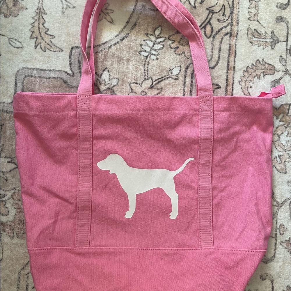 Victoria's Secret Pink Tote with White Dog Silhouette
